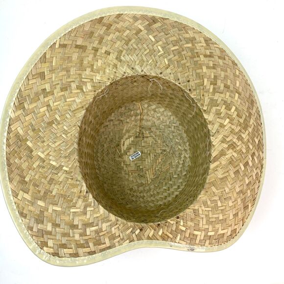 Wide Brim Straw Narrow Back Sun Hat Woman Summer Beach Boho Peasant Resort - Picture 3 of 10